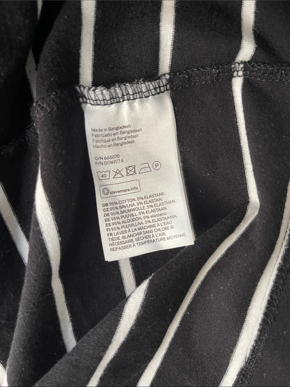 H&M Black White Stripes LS Mini Dress - Picture 4 of 4
